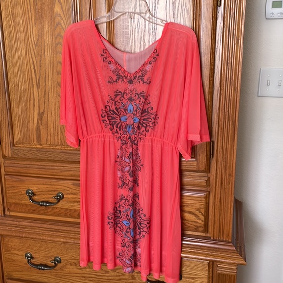 Floral Print Mesh Cover Up NWOT size Large - Picture 6 of 7